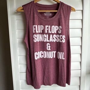 Trendy Maroon Graphic Muscle Tee